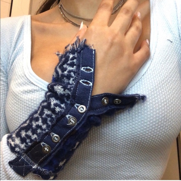 We the free Art School Embroidered thermal blue XS - Picture 4 of 8